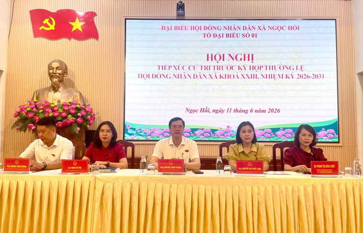 Hội nghị tiếp xúc cử tri trước Kỳ họp thứ hai HĐND xã Ngọc Hồi khóa XXIII, nhiệm kỳ 2026-2031- Ảnh 1.
