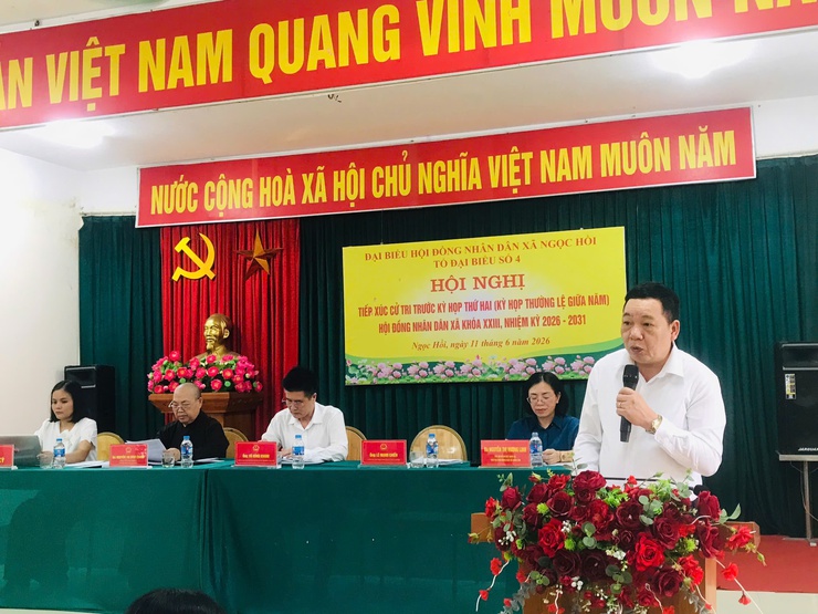 Hội nghị tiếp xúc cử tri trước Kỳ họp thứ hai HĐND xã Ngọc Hồi khóa XXIII, nhiệm kỳ 2026-2031- Ảnh 4.
