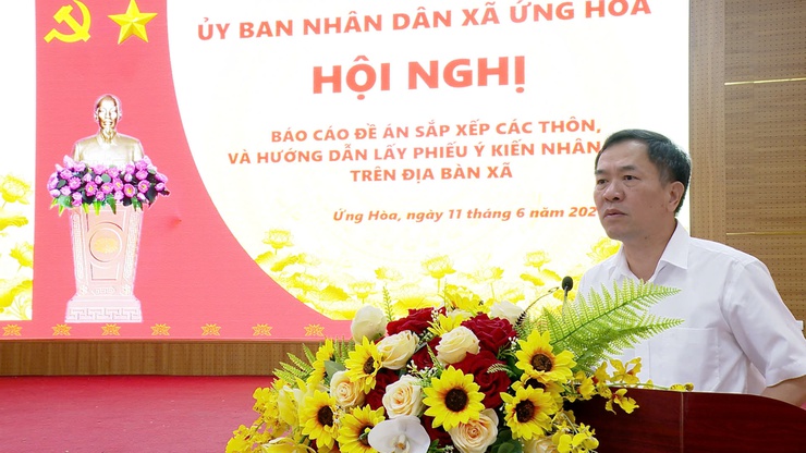 ỨNG HOÀ TRIỂN KHAI ĐỀ ÁN, KẾ HOẠCH SẮP XẾP THÔN VÀ HƯỚNG DẪN LẤY PHIẾU Ý KIẾN NHÂN DÂN TRÊN ĐỊA BÀN XÃ.- Ảnh 1.