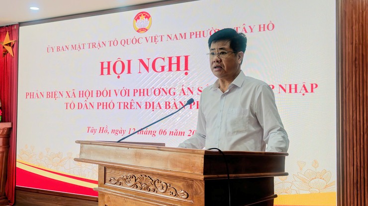 Phường Tây Hồ tổ chức hội nghị phản biện xã hội đối với phương án sắp xếp, sáp nhập các TDP trên địa bàn phường- Ảnh 1.