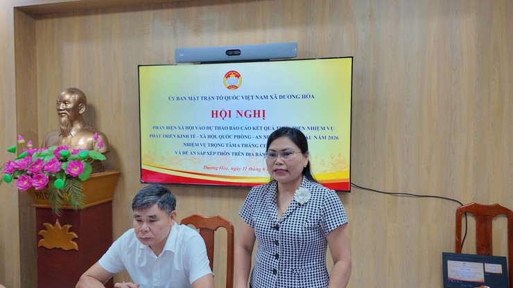 UB MTTQ xã tổ chức hội nghị phản biện xã hội đóng góp ý kiến vào Báo cáo phát triển kinh tế - xã hội 6 tháng đầu năm, nhiệm vụ 6 tháng cuối năm 2026 và Phương án sắp xếp, tổ chức lại thôn trên địa bàn xã- Ảnh 5.
