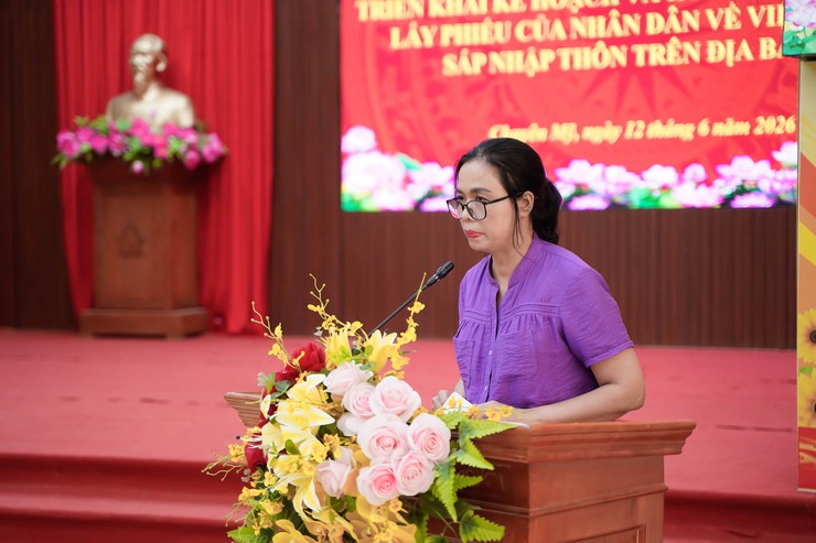 Chuyên Mỹ triển khai hướng dẫn lấy ý kiến Nhân dân về Đề án sắp xếp thôn trên địa bàn xã- Ảnh 3.