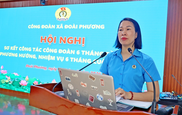 Công đoàn xã Đoài Phương tập huấn cán bộ công đoàn và sơ kết công tác 6 tháng đầu năm 2026- Ảnh 3.