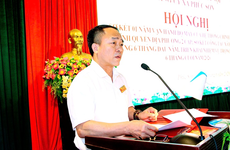ĐẢNG ỦY XÃ PHÚC SƠN TỔ CHỨC HỘI NGHỊ SƠ KẾT 01 NĂM THỰC HIỆN MÔ HÌNH CHÍNH QUYỀN ĐỊA PHƯƠNG HAI CẤP VÀ CÔNG TÁC XÂY DỰNG ĐẢNG 6 THÁNG ĐẦU NĂM 2026- Ảnh 3.