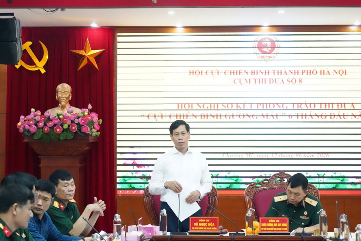 Cụm thi đua số 8 Hội Cựu chiến binh thành phố Hà Nội sơ kết phong trào thi đua “Cựu chiến binh gương mẫu” 6 tháng đầu năm 2026- Ảnh 6.