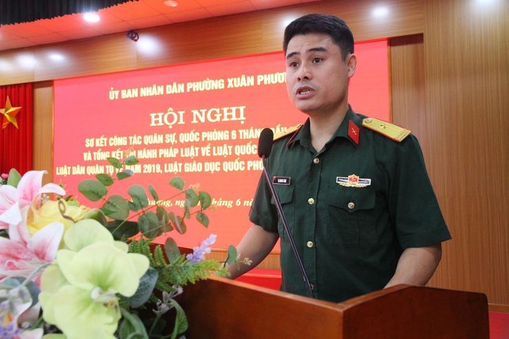 Phường Xuân Phương tổ chức hội nghị sơ kết công tác quốc phòng địa phương 6 tháng đầu năm 2026- Ảnh 2.