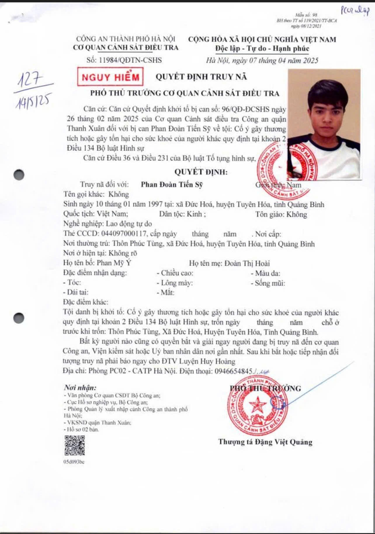 Công an phường Phương Liệt vận động thành công 01 đối tượng truy nã ra đầu thú.- Ảnh 1.