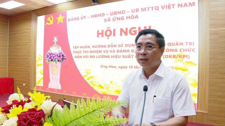 ỨNG HÒA TỔ CHỨC TẬP HUẤN SỬ DỤNG HỆ THỐNG QUẢN TRỊ THỰC THI NHIỆM VỤ VÀ ĐÁNH GIÁ CÁN BỘ GẮN VỚI ĐO LƯỜNG HIỆU SUẤT CÔNG VIỆC (OKR/KPI).- Ảnh 1.