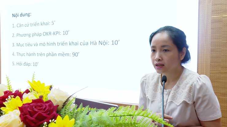 ỨNG HÒA TỔ CHỨC TẬP HUẤN SỬ DỤNG HỆ THỐNG QUẢN TRỊ THỰC THI NHIỆM VỤ VÀ ĐÁNH GIÁ CÁN BỘ GẮN VỚI ĐO LƯỜNG HIỆU SUẤT CÔNG VIỆC (OKR/KPI).- Ảnh 3.