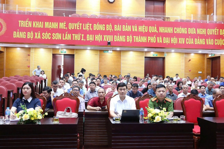 SÓC SƠN TỔ CHỨC HỘI NGHỊ TUYÊN TRUYỀN, PHỔ BIẾN LUẬT THỦ ĐÔ VÀ LUẬT XỬ LÝ VI PHẠM HÀNH CHÍNH- Ảnh 1.