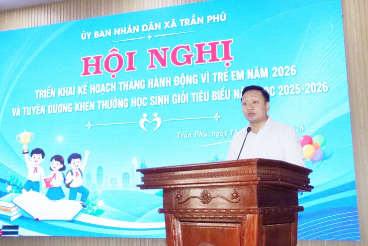 UBND xã Trần Phú: triển khai kế hoạch tháng hành động vì trẻ em năm 2026, biểu dương học sinh giỏi tiêu biểu năm học 2025-2026- Ảnh 2.
