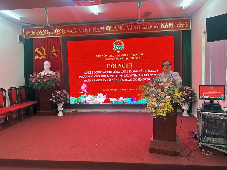 HỘI NÔNG DÂN XÃ THANH OAI SƠ KẾT CÔNG TÁC HỘI VÀ PHONG TRÀO NÔNG DÂN 6 THÁNG ĐẦU NĂM 2026; TRIỂN KHAI ĐỀ ÁN KIỆN TOÀN, SÁP NHẬP CÁC CHI HỘI NÔNG DÂN SAU KHI THỰC HIỆN SẮP XẾP THÔN- Ảnh 4.