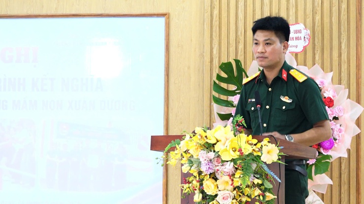 KẾT NGHĨA THẮT CHẶT TÌNH QUÂN DÂN GIỮA BAN CHỈ HUY QUÂN SỰ XÃ VÀ TRƯỜNG MẦM NON XUÂN DƯƠNG- Ảnh 6.
