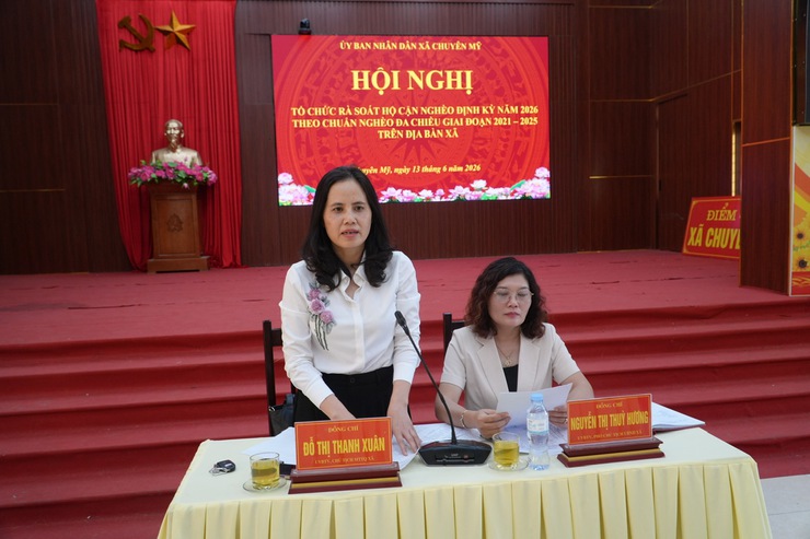 Hội nghị rà soát hộ cận nghèo năm 2026 trên địa bàn xã.- Ảnh 1.