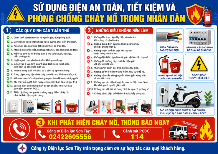 Sử dụng điện an toàn tiết kiệm và phòng chống cháy nổ trong nhân dân- Ảnh 1.