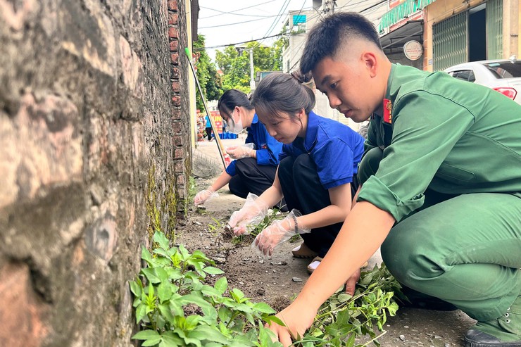 Thôn 5 Đông Dư ra quân vệ sinh môi trường, xóa quảng cáo rao vặt trái phép- Ảnh 3.