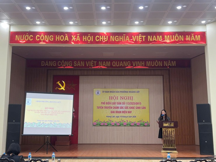 Phường Hoàng Liệt tổ chức tuyên truyền phổ biến Luật Dân số 1132025QH15 và tuyên truyền chăm sóc sức khỏe sinh sản giai đoạn hiện nay- Ảnh 1.