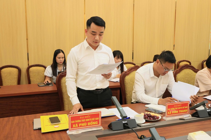 Đoàn khảo sát của Ủy ban MTTQ Việt Nam thành phố Hà Nội làm việc với các xã Phù Đổng, Thuận An, Bát Tràng, Thiên Lộc, Thư Lâm và Vĩnh Thanh về công tác vận động, quản lý và sử dụng các loại Quỹ- Ảnh 5.