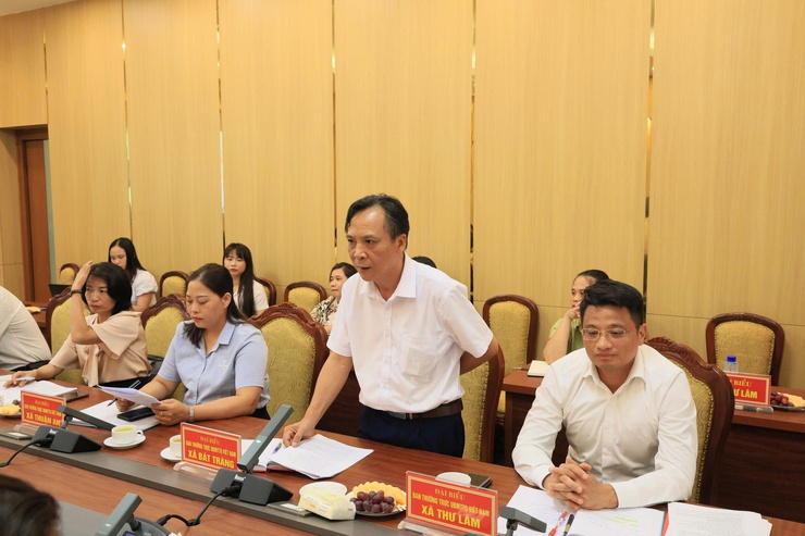 Đoàn khảo sát của Ủy ban MTTQ Việt Nam thành phố Hà Nội làm việc với các xã Phù Đổng, Thuận An, Bát Tràng, Thiên Lộc, Thư Lâm và Vĩnh Thanh về công tác vận động, quản lý và sử dụng các loại Quỹ- Ảnh 7.