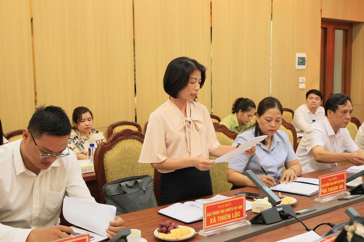 Đoàn khảo sát của Ủy ban MTTQ Việt Nam thành phố Hà Nội làm việc với các xã Phù Đổng, Thuận An, Bát Tràng, Thiên Lộc, Thư Lâm và Vĩnh Thanh về công tác vận động, quản lý và sử dụng các loại Quỹ- Ảnh 8.