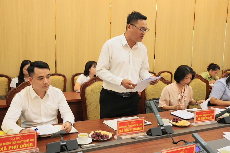 Đoàn khảo sát của Ủy ban MTTQ Việt Nam thành phố Hà Nội làm việc với các xã Phù Đổng, Thuận An, Bát Tràng, Thiên Lộc, Thư Lâm và Vĩnh Thanh về công tác vận động, quản lý và sử dụng các loại Quỹ- Ảnh 9.