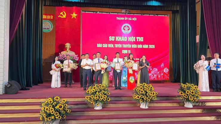 Xã Minh Châu giành giải Ba vòng sơ khảo Hội thi báo cáo viên, tuyên truyền viên giỏi năm 2026 cụm thi số 11 - Thành phố Hà Nội- Ảnh 4.
