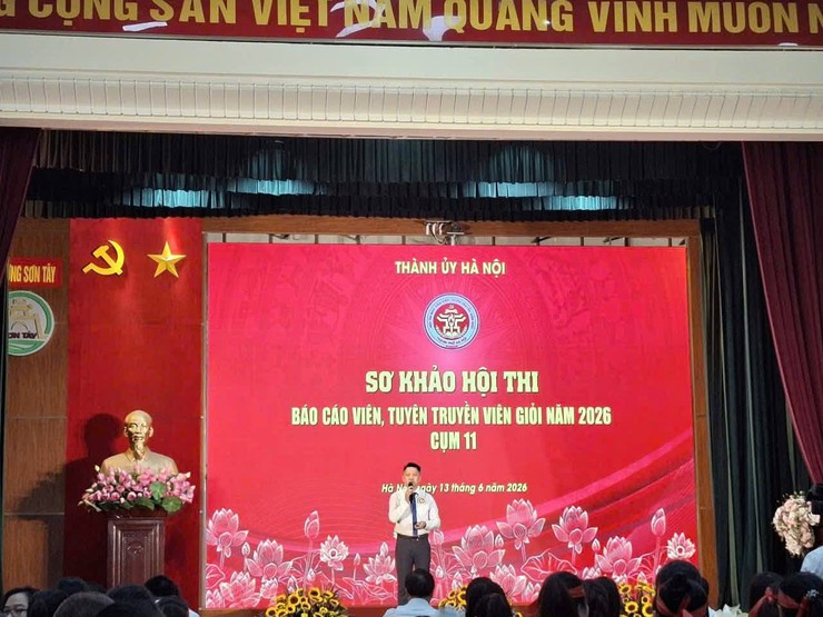 Xã Minh Châu giành giải Ba vòng sơ khảo Hội thi báo cáo viên, tuyên truyền viên giỏi năm 2026 cụm thi số 11 - Thành phố Hà Nội- Ảnh 2.