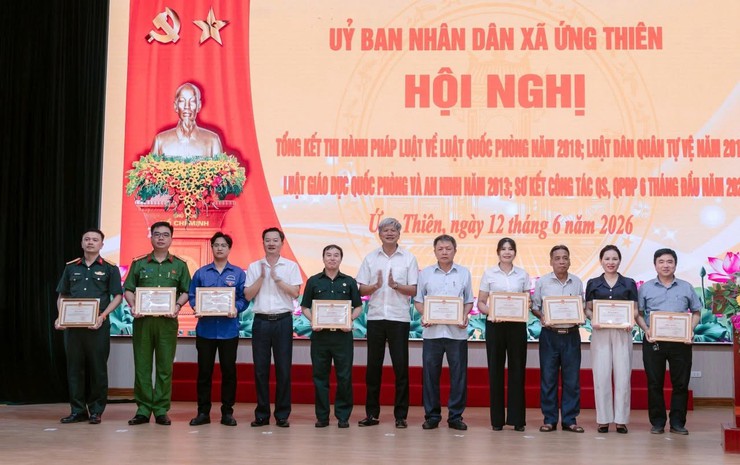 XÃ ỨNG THIÊN TỔNG KẾT THI HÀNH CÁC LUẬT VỀ QUỐC PHÒNG, QUÂN SỰ VÀ SƠ KẾT NHIỆM VỤ QUỐC PHÒNG, QUÂN SỰ ĐỊA PHƯƠNG 6 THÁNG ĐẦU NĂM 2026- Ảnh 5.