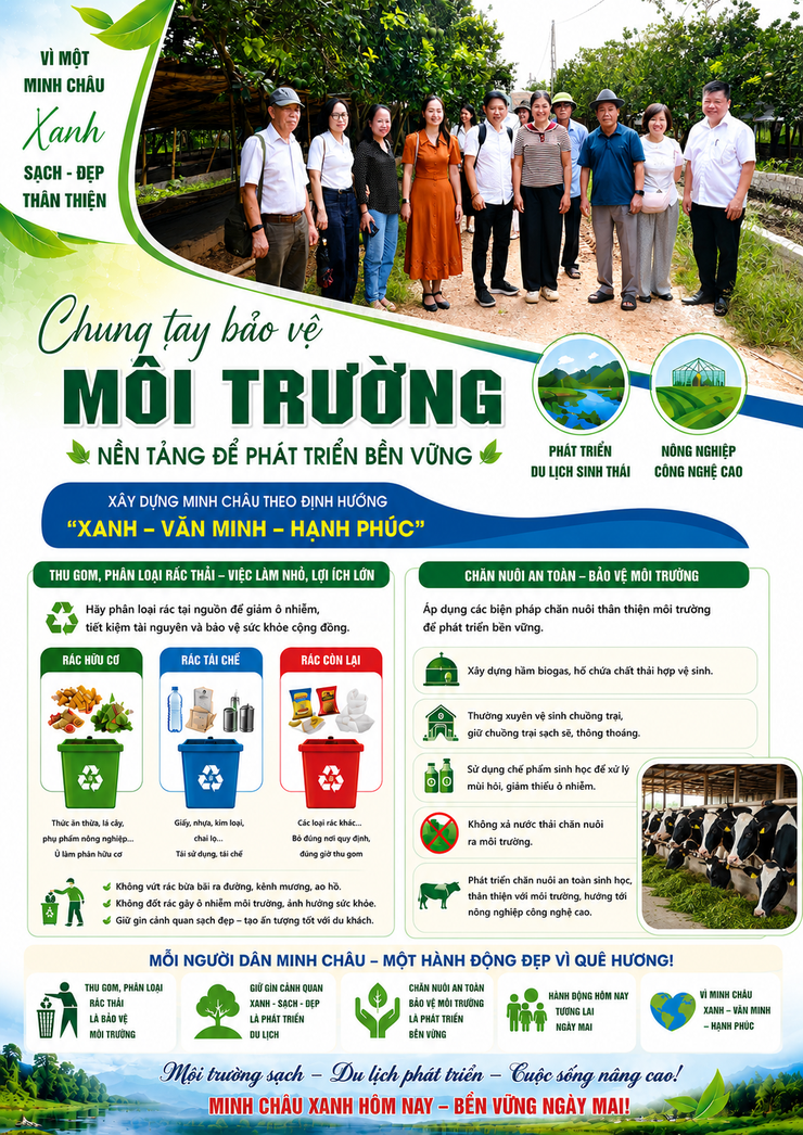 Chung tay bảo vệ môi trường – Nền tảng để xây dựng Minh Châu xanh, sạch, đẹp và phát triển bền vững.- Ảnh 1.