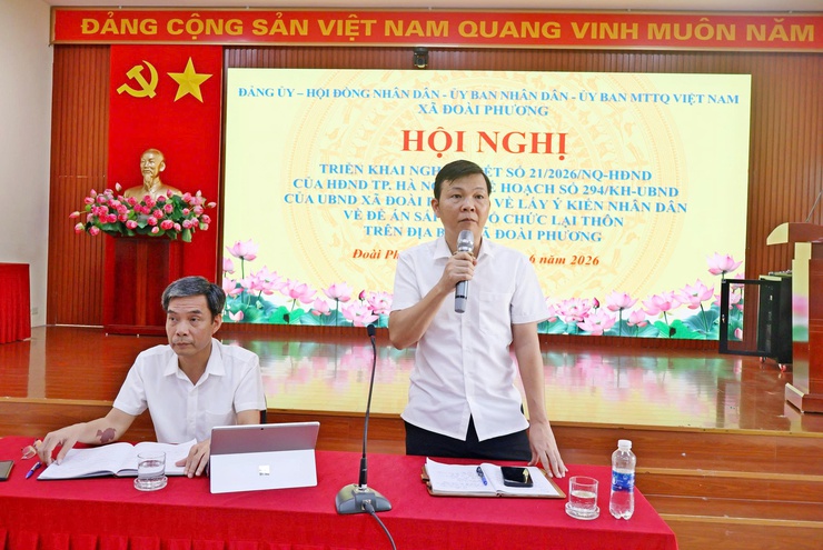 Xã Đoài Phương triển khai Nghị quyết số 21 của HĐND thành phố Hà Nội và kế hoạch lấy ý kiến Nhân dân về Đề án sắp xếp thôn- Ảnh 4.