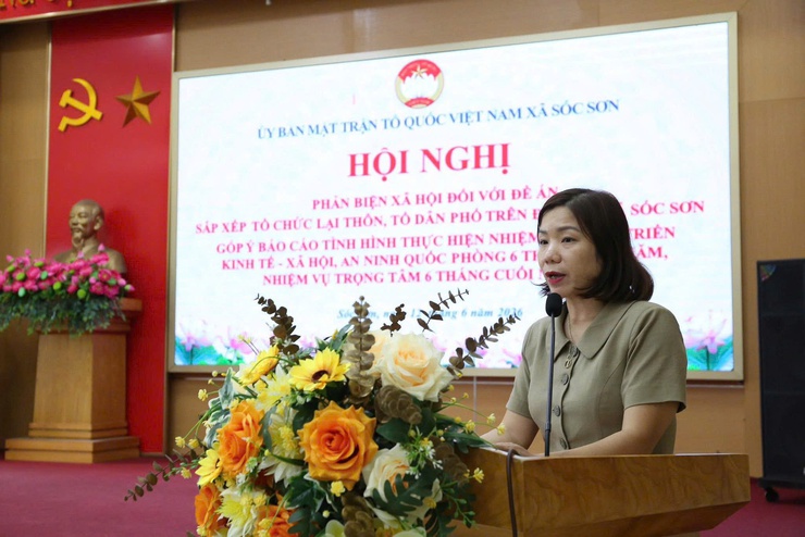 ỦY BAN MTTQ XÃ SÓC SƠN TỔ CHỨC HỘI NGHỊ PHẢN BIỆN XÃ HỘI ĐỐI VỚI ĐỀ ÁN SẮP XẾP TỔ CHỨC LẠI THÔN, TỔ DÂN PHỐ TRÊN ĐỊA BÀN XÃ- Ảnh 8.