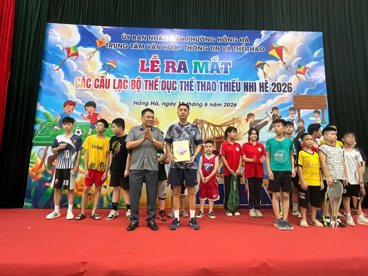 PHƯỜNG HỒNG HÀ TỔ CHỨC LỄ RA MẮT CÁC CÂU LẠC BỘ THỂ DỤC THỂ THAO THIẾU NHI HÈ NĂM 2026- Ảnh 14.