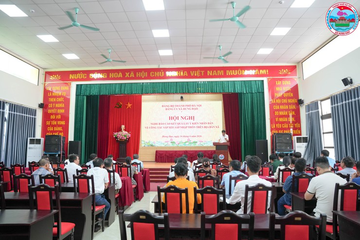 HỘI NGHỊ NGHE BÁO CÁO KẾT QUẢ LẤY Ý KIẾN NHÂN DÂN VỀ CÔNG TÁC SẮP XẾP, SÁP NHẬP THÔN DÂN CƯ TRÊN ĐỊA BÀN XÃ HƯNG ĐẠO- Ảnh 2.
