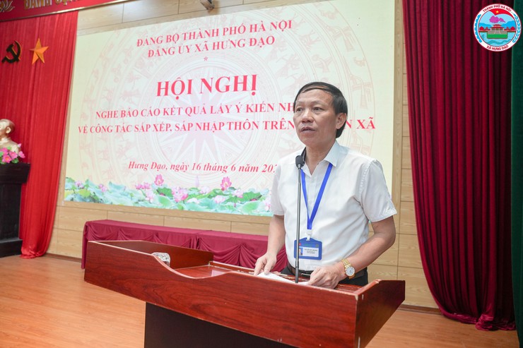 HỘI NGHỊ NGHE BÁO CÁO KẾT QUẢ LẤY Ý KIẾN NHÂN DÂN VỀ CÔNG TÁC SẮP XẾP, SÁP NHẬP THÔN DÂN CƯ TRÊN ĐỊA BÀN XÃ HƯNG ĐẠO- Ảnh 13.