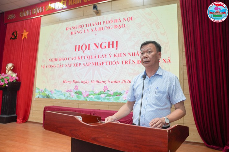 HỘI NGHỊ NGHE BÁO CÁO KẾT QUẢ LẤY Ý KIẾN NHÂN DÂN VỀ CÔNG TÁC SẮP XẾP, SÁP NHẬP THÔN DÂN CƯ TRÊN ĐỊA BÀN XÃ HƯNG ĐẠO- Ảnh 3.