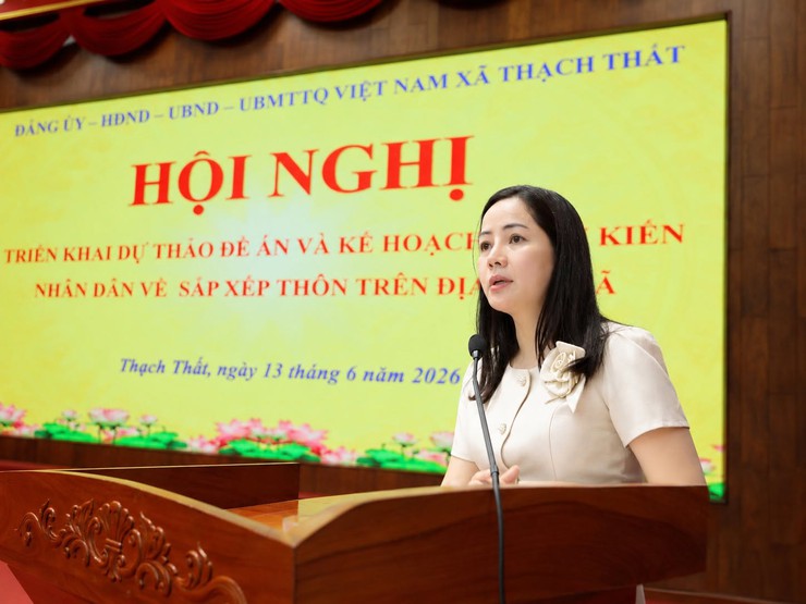 THẠCH THẤT TRIỂN KHAI DỰ THẢO ĐỀ ÁN VÀ KẾ HOẠCH LẤY Ý KIẾN NHÂN DÂN VỀ SẮP XẾP THÔN TRÊN ĐỊA BÀN XÃ- Ảnh 2.