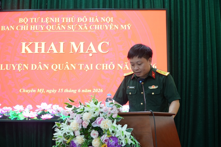 Ban Chỉ huy quân sự xã khai mạc huấn luyện lực lượng dân quân tại chỗ năm 2026- Ảnh 2.