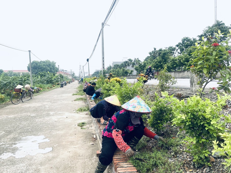 Ra quân vệ sinh môi trường, gắn biển công trình "Tuyến đường nở hoa" tại khu vực Đình Vân Cốc- Ảnh 7.