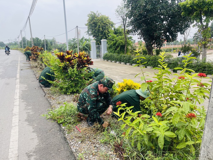 Ra quân vệ sinh môi trường, gắn biển công trình "Tuyến đường nở hoa" tại khu vực Đình Vân Cốc- Ảnh 3.