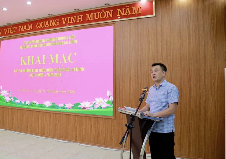 Phường Dương Nội khai mạc lớp bồi dưỡng kiến thức quốc phòng an ninh đối tượng 4- Ảnh 1.