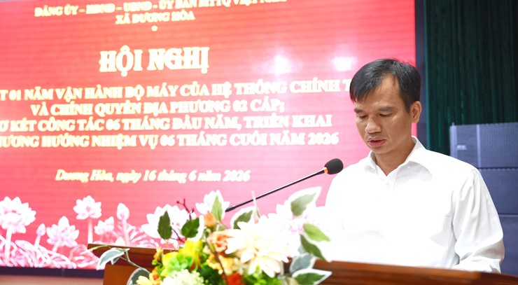 Xã Dương Hoà sơ kết 01 năm vận hành mô hình chính quyền địa phương hai cấp- Ảnh 2.