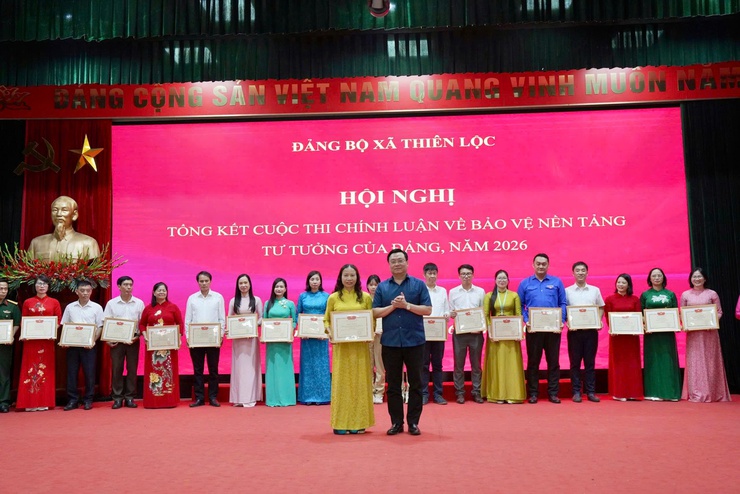 Xã Thiên Lộc tổng kết Cuộc thi Chính luận bảo vệ nền tảng tư tưởng của Đảng và triển khai nhiệm vụ 6 tháng cuối năm 2026 của Ban công tác 35- Ảnh 14.
