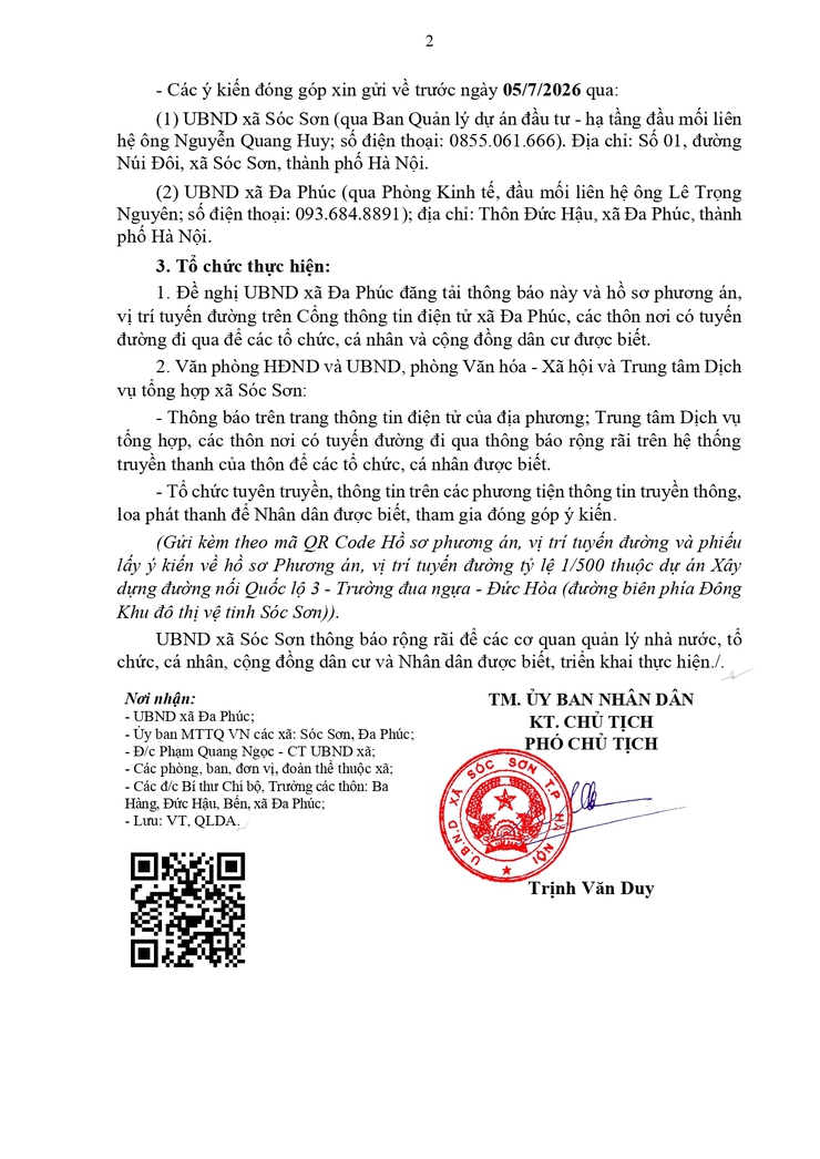 CÔNG KHAI PHƯƠNG ÁN, VỊ TRÍ TUYẾN ĐƯỜNG TỶ LỆ 1/500 (LẦN 2) DỰ ÁN XÂY DỰNG ĐƯỜNG NỐI QUỐC LỘ 3 - TRƯỜNG ĐUA NGỰA - ĐỨC HÒA- Ảnh 2.