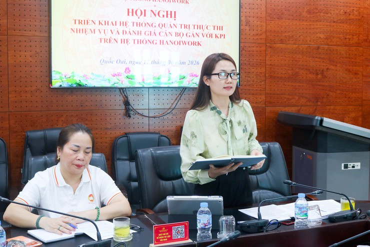 HỘI NGHỊ TRIỂN KHAI HỆ THỐNG QUẢN TRỊ THỰC THI NHIỆM VỤ VÀ ĐÁNH GIÁ CÁN BỘ GẮN VỚI KPI TRÊN HỆ THỐNG HANOIWORK- Ảnh 2.