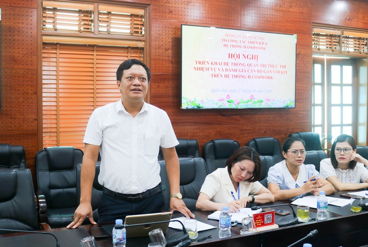 HỘI NGHỊ TRIỂN KHAI HỆ THỐNG QUẢN TRỊ THỰC THI NHIỆM VỤ VÀ ĐÁNH GIÁ CÁN BỘ GẮN VỚI KPI TRÊN HỆ THỐNG HANOIWORK- Ảnh 7.