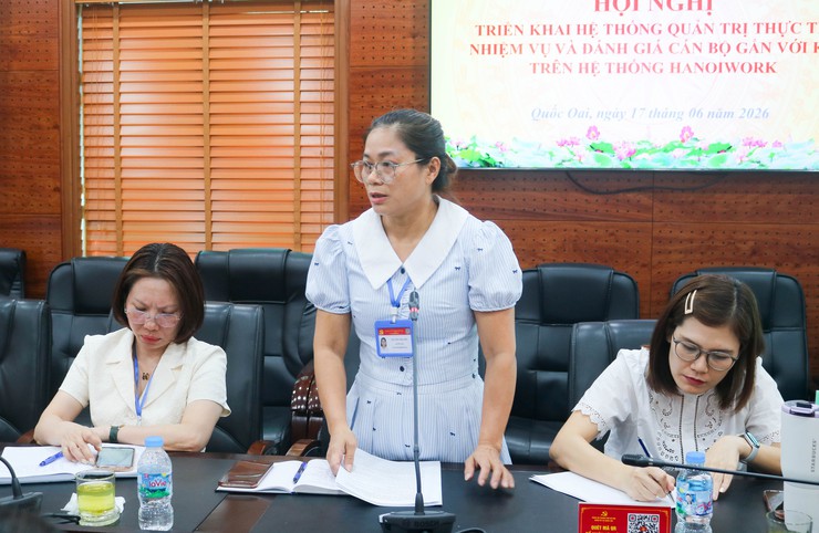 HỘI NGHỊ TRIỂN KHAI HỆ THỐNG QUẢN TRỊ THỰC THI NHIỆM VỤ VÀ ĐÁNH GIÁ CÁN BỘ GẮN VỚI KPI TRÊN HỆ THỐNG HANOIWORK- Ảnh 8.