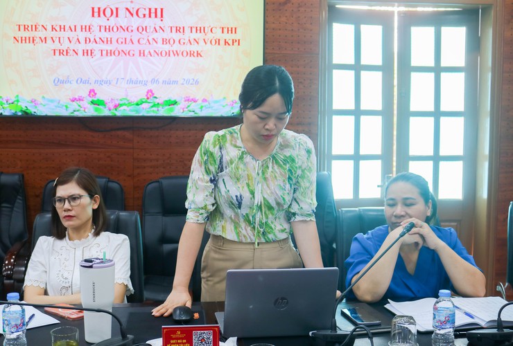 HỘI NGHỊ TRIỂN KHAI HỆ THỐNG QUẢN TRỊ THỰC THI NHIỆM VỤ VÀ ĐÁNH GIÁ CÁN BỘ GẮN VỚI KPI TRÊN HỆ THỐNG HANOIWORK- Ảnh 9.