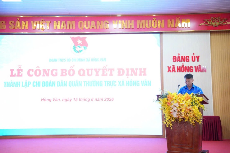 Lễ công bố quyết định thành lập chi đoàn dân quân thường trực xã Hồng Vân- Ảnh 4.