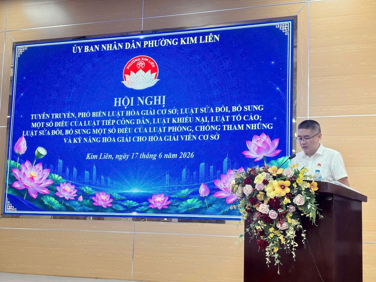 UBND phường Kim Liên tổ chức Hội nghị tuyên truyền, phổ biến pháp luật- Ảnh 1.