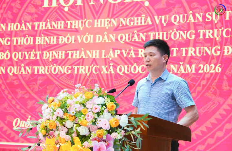 XÃ QUỐC OAI TỔ CHỨC HỘI NGHỊ CÔNG NHẬN HOÀN THÀNH NGHĨA VỤ DÂN QUÂN THƯỜNG TRỰC VÀ RA MẮT TRUNG ĐỘI DÂN QUÂN THƯỜNG TRỰC NĂM 2026- Ảnh 9.